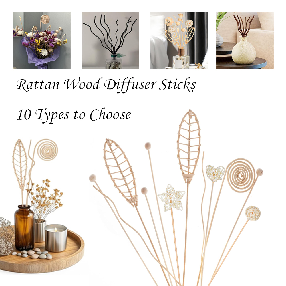Home Fragrance Refill - 5/15 Stück lange gewellte Rattan-Reed-Diffusor-Sticks, Duft-Diffusor,
